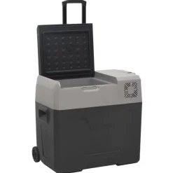 Keuken & Eetkamer*vidaXL Koelbox met wielen en adapter 30 L polypropeen zwart en grijs