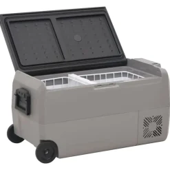 Koelbox met wielen en adapter 50 L PP en PE zwart en grijs><noscript><img width=