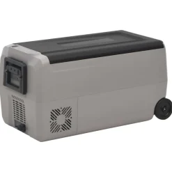 Keuken & Eetkamer*vidaXL Koelbox met wielen en handvat 60 L polypropeen zwart en grijs