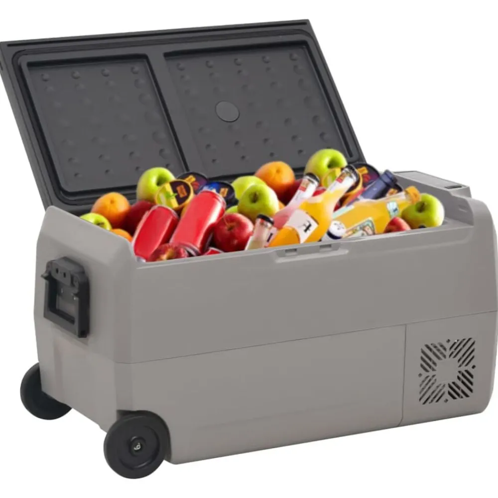 Koelbox met wielen en handvat 36 L polypropeen zwart en grijs>vidaXL Outlet