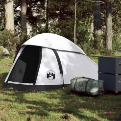Buitensport*vidaXL Koepeltent 1-persoons waterdicht verduisterend stof wit