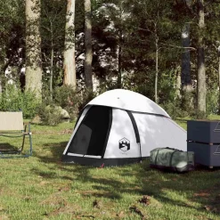 Buitensport*vidaXL Koepeltent 1-persoons waterdicht verduisterend stof wit