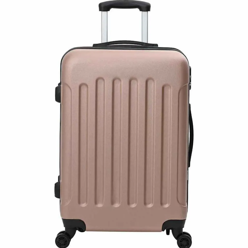 Koffer met slot 3 pcs Rose Gold 50 x 31 x 78 cm ABS Kunststof>vidaXL