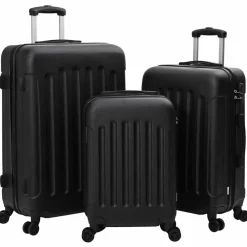 Bagage & Tassen*vidaXL Koffer met slot 3 pcs 50 x 31 x 78 cm ABS Kunststof Zwart
