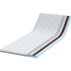 Linnengoed*vidaXL Kokos Topper Wit 70 x 200 cm Jacquard stof