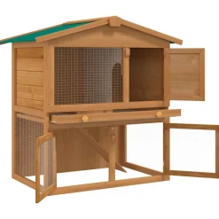 Konijnenhok voor buiten met 3 deuren hout><noscript><img width=