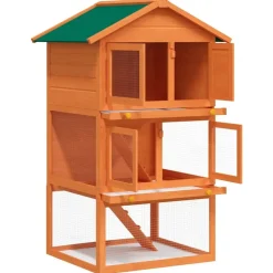 Konijnenhok voor buiten met 3 verdiepingen hout>vidaXL Discount