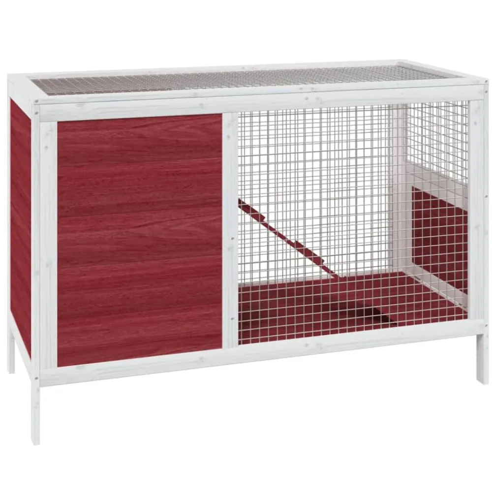 Huisdierbenodigdheden*vidaXL Konijnenhok 103x44x69,5 cm massief grenenhout kleurig Mokka