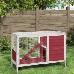 Huisdierbenodigdheden*vidaXL Konijnenhok 103x44x69,5 cm massief grenenhout kleurig Mokka