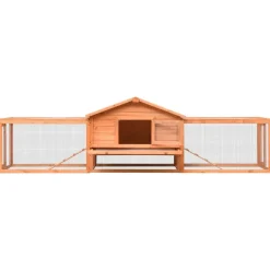 Huisdierbenodigdheden*vidaXL Konijnenhok 310x70x87 cm massief grenen- en vurenhout Bruin
