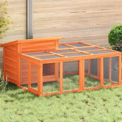 Huisdierbenodigdheden*vidaXL Konijnenhok 144x123x67,5 cm massief grenenhout Bruin