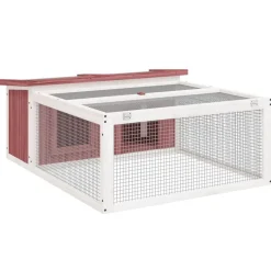 Huisdierbenodigdheden*vidaXL Konijnenhok 117,5x97x47,5 cm massief grenenhout kleurig Mokka