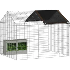 Konijnenkooi Zilver 400 x 78 x 78 cm Gegalvaniseerd staal><noscript><img width=