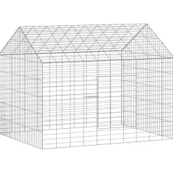 Huisdierbenodigdheden*vidaXL Konijnenkooi Zilver 400 x 78 x 78 cm Gegalvaniseerd staal