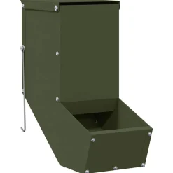 Huisdierbenodigdheden*vidaXL Konijnenvoer Olijf Groen 12,5 x 26 x 28,5 cm Koudgewalst Staal Olijfgroen