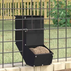 Huisdierbenodigdheden*vidaXL Konijnenvoer 12,5 x 26 x 28,5 cm Koudgewalst Staal Zwart
