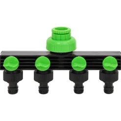 Kraanadapter 4-wegs 19,5x6x11 cm ABS & PP groen en zwart>vidaXL