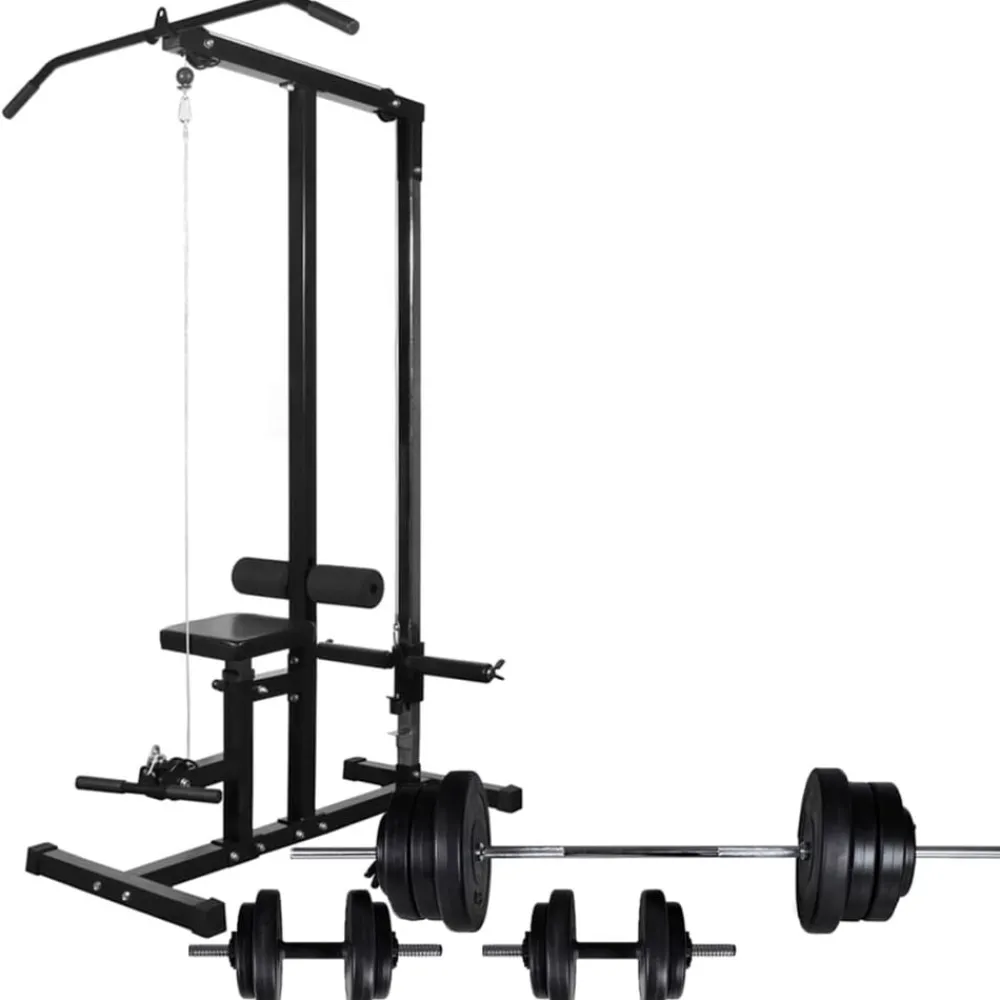 Krachttoren met halterset 60,5 kg>vidaXL Online
