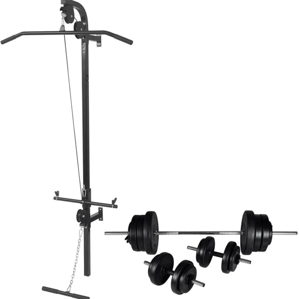 Krachttoren voor aan de wand met halterset 60,5 kg>vidaXL Clearance