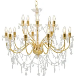 Verlichting*vidaXL Kroonluchter 2-laags 15xE14 kleurig Goud