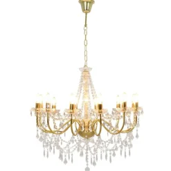 Kroonluchter met kralen 12xE14 kleurig>vidaXL Outlet