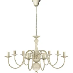 Verlichting*vidaXL Kroonluchter metaal 8 x E14 lampen Wit