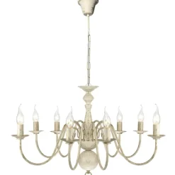 Verlichting*vidaXL Kroonluchter metaal 8 x E14 lampen Wit