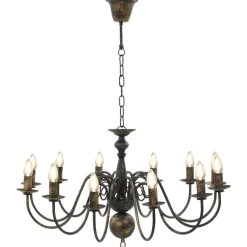 Verlichting*vidaXL Kroonluchter 12xE14 antiek Zwart