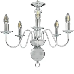 Verlichting*vidaXL Kroonluchter 5xE14 kleurig Zilver