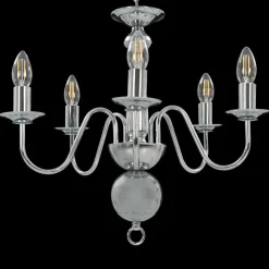 Verlichting*vidaXL Kroonluchter 5xE14 kleurig Zilver