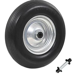 Kruiwagenwiel met as 4,00-8 390 mm massief PU>vidaXL Sale