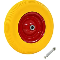 Kruiwagenwiel met as 4,00-8 390 mm massief PU>vidaXL Best