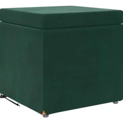 Stoelen*vidaXL Kruk 41 x 41 x 40 cm Velvet en Gefabriceerd Hout Donkergroen