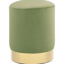 Kruk fluweel 28 x 36 cm mosterdgroen en goudkleurig>vidaXL New
