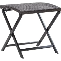 Tuinmeubelen*vidaXL Kruk inklapbaar poly rattan Bruin