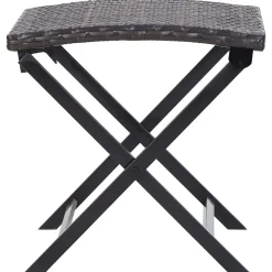 Tuinmeubelen*vidaXL Kruk inklapbaar poly rattan Bruin