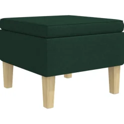 Stoelen*vidaXL Kruk met houten poten stof Donkergroen