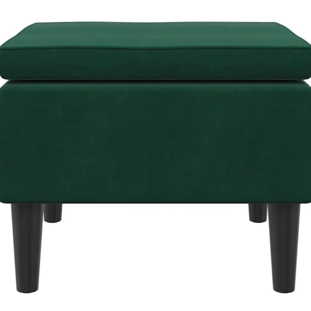 Stoelen*vidaXL Kruk met houten poten fluweel Donkergroen