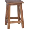 Stoelen*vidaXL Kruk Naturel 30 x 30 x 47 cm Mahoniehout