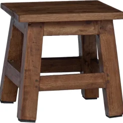 Stoelen*vidaXL Kruk Naturel 26 x 26 x 26 cm Mahoniehout