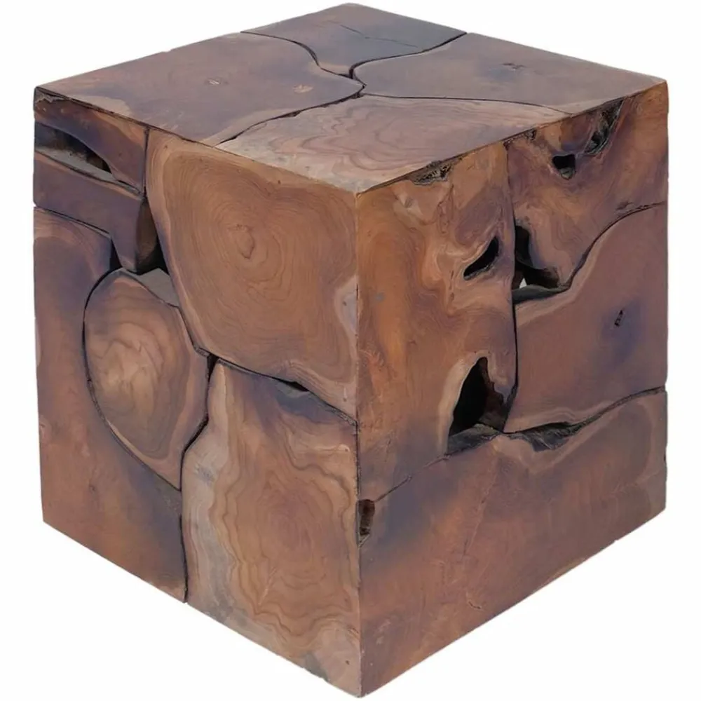 Stoelen*vidaXL Kruk 40x40x45 cm massief teakhout bruin