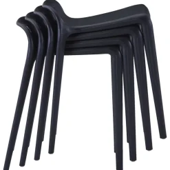 Stoelen*vidaXL Krukken stapelbaar 4 st kunststof Zwart