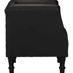 Stoelen*vidaXL Kuipstoel echt geitenleer Zwart