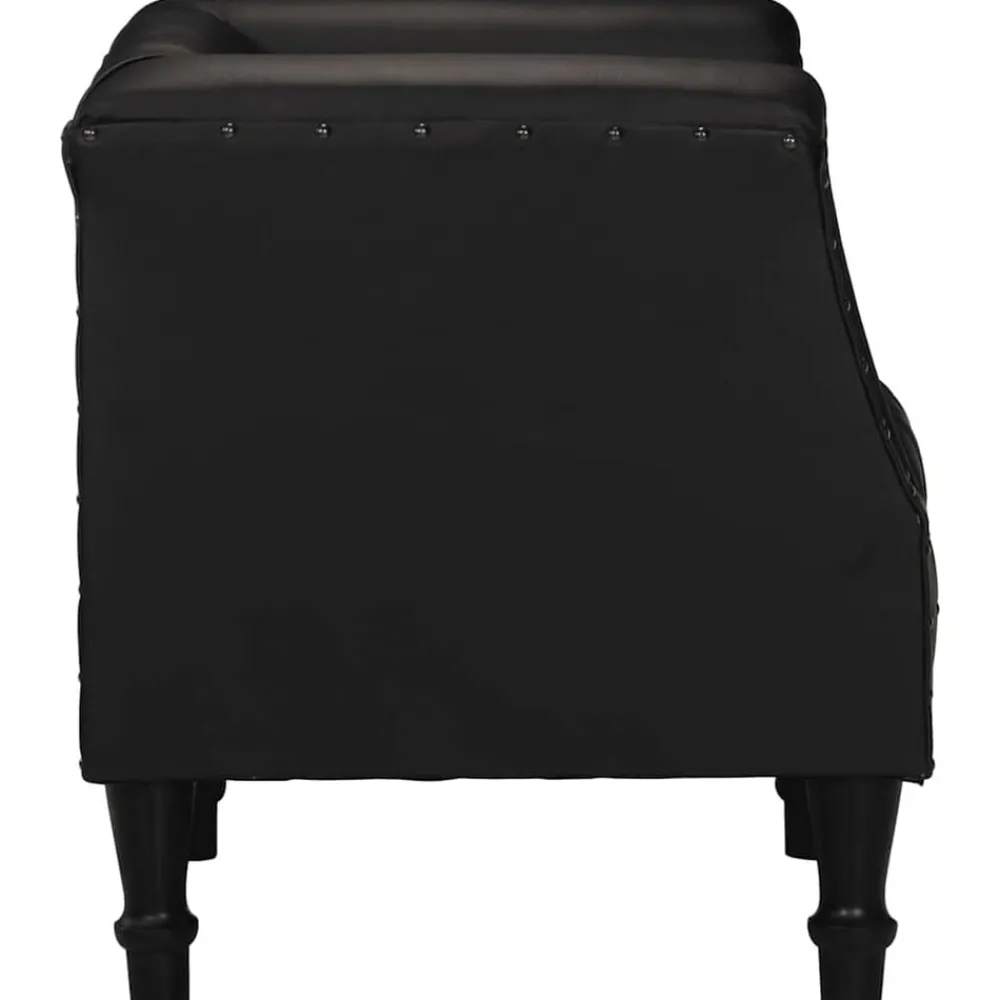 Stoelen*vidaXL Kuipstoel echt geitenleer Zwart