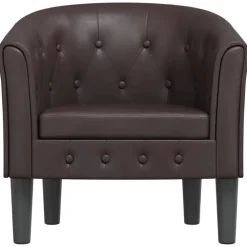 Stoelen*vidaXL Kuipstoel kunstleer Bruin