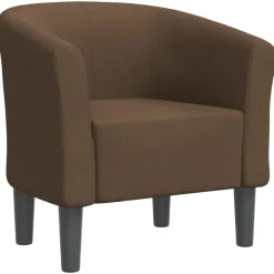 Stoelen*vidaXL Kuipstoel stof Bruin