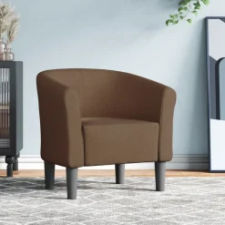 Stoelen*vidaXL Kuipstoel stof Bruin