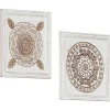 Kunst Decoratie 2 pcs Bruin en wit 40 x 40 x 1,5 cm>vidaXL