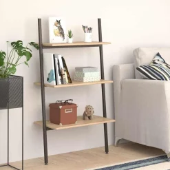 Ladderrek met 3 schappen 64x34x116 cm en zwart>vidaXL Outlet