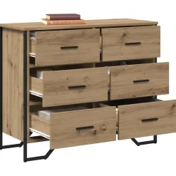 Kasten & Opbergmeubelen*vidaXL Ladekast met lade 2 pcs Artisan Eiken 91 x 35,5 x 74,5 cm artisanaal eikenkleurig